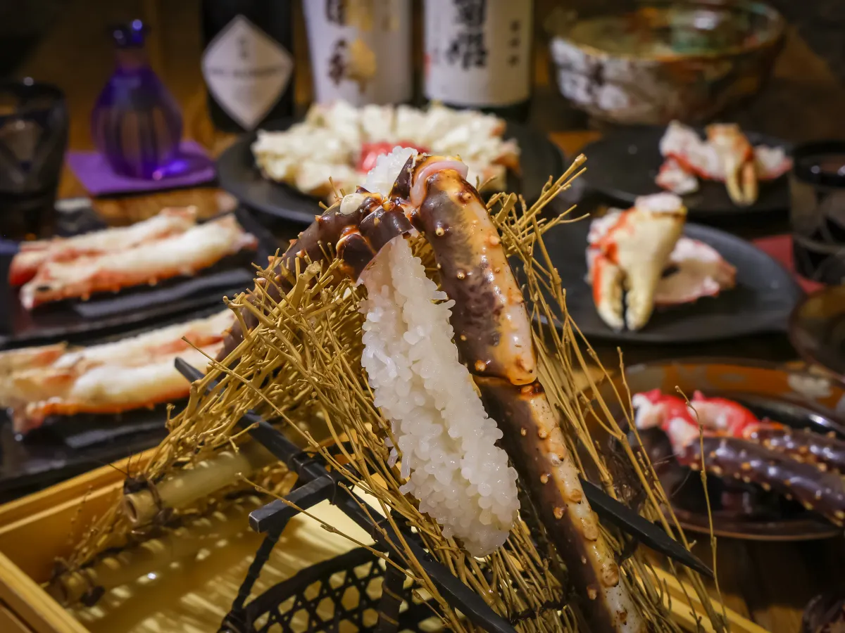 活タラバガニを、さまざまな味わいで